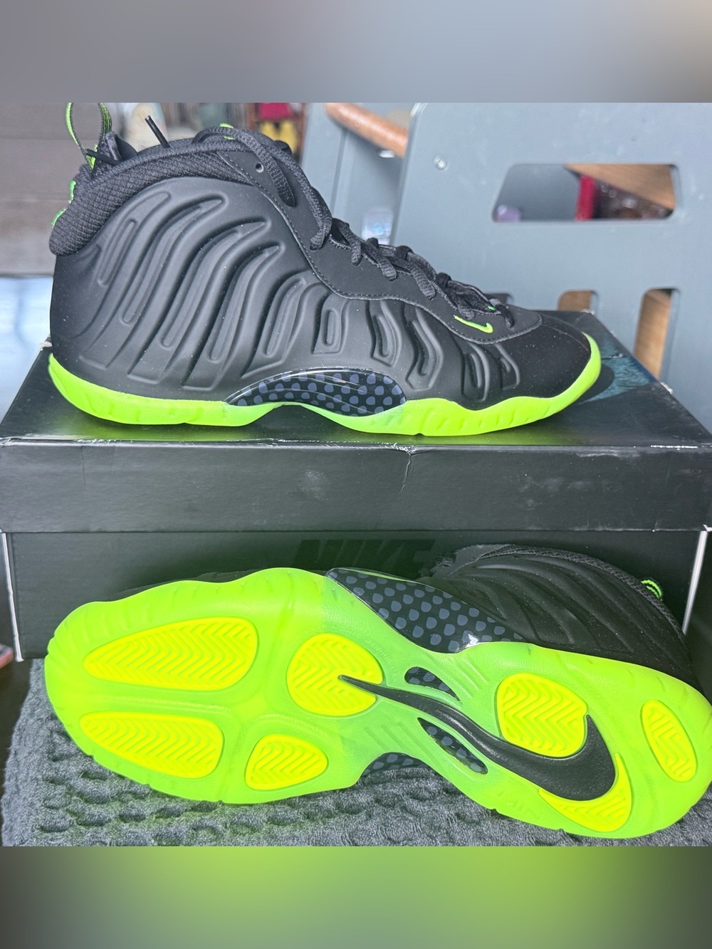 Nike Little Posite One Black Volt